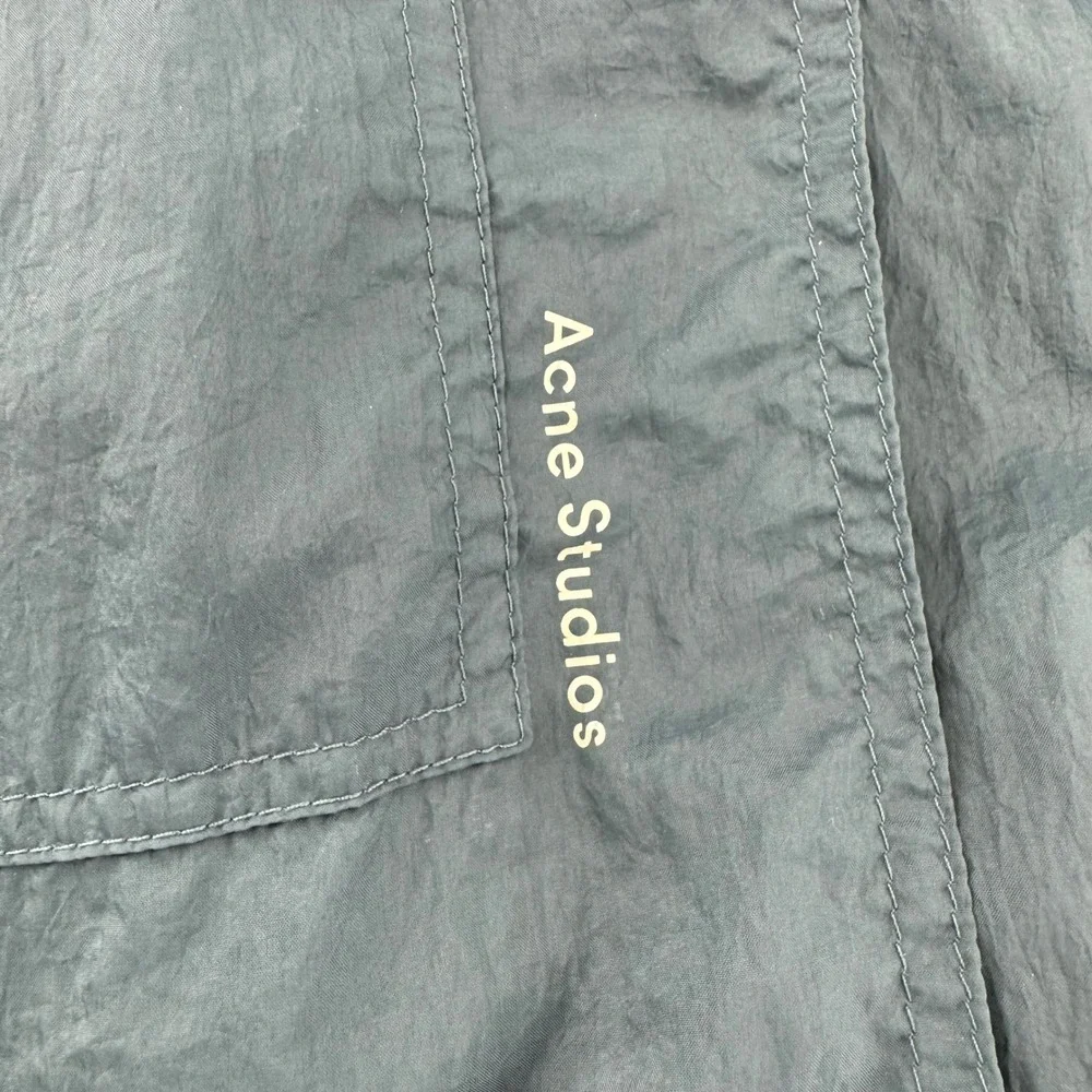 Acne Studios Anorak Jacket Mens 46 Teal Green Half Zip Nylon Windbreaker